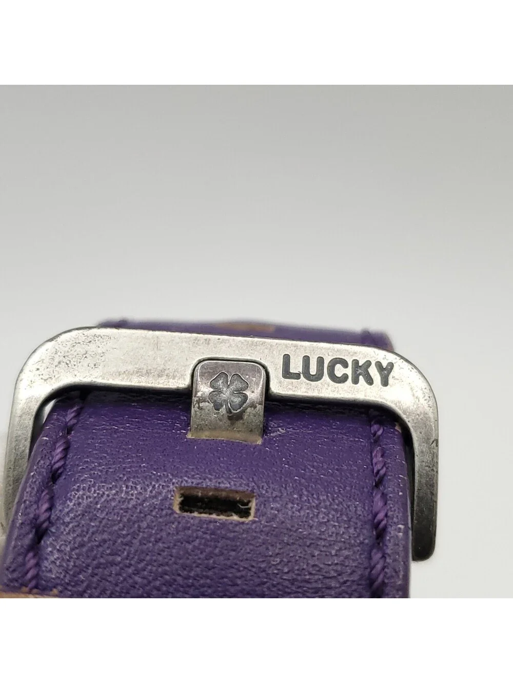 Lucky Brand Quartz Womens Watch 37mm Square Face Love Purple/Green New Battery